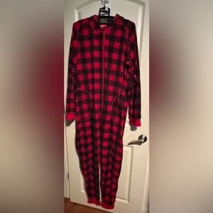 Macy's Family Christmas PJs Red and Black Checkered Onesie